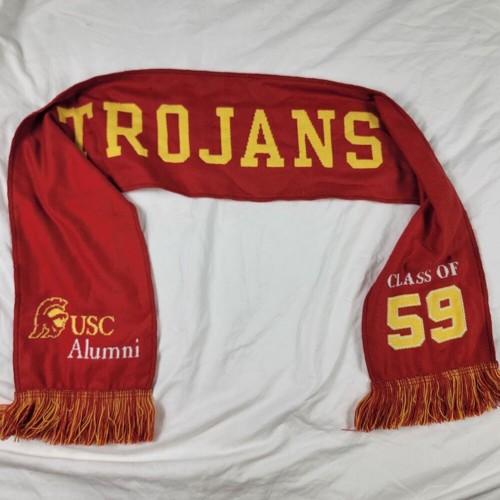 Vintage USC Alumni Trojans Class Of 59 Red And Yellow Scarf College School